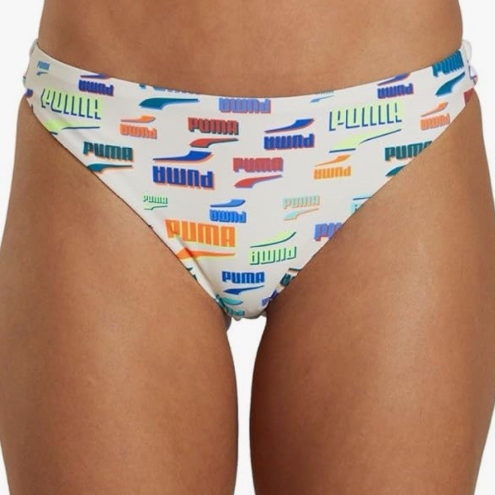 PUMA Women's Colorful Logo Bikini Bottom Size Medium NWT